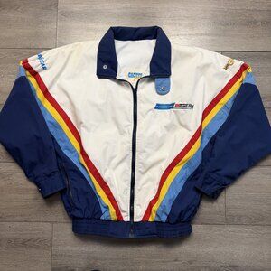 Players Racing Vintage Jacket Indy Car Size L GM Motor Sporst White Blue